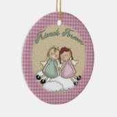 Friends Forever Angels kerstversiering Keramisch Ornament (Rechts)