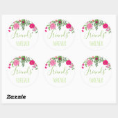 Friends Forever bracht bloemen en vlinders Ronde Sticker (Vel)