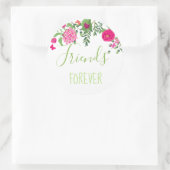 Friends Forever bracht bloemen en vlinders Ronde Sticker (Tas)