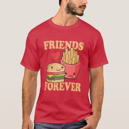 Friends Forever Burger en Fries Humor T-shirt