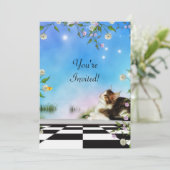 Friends Forever Cat en Butterfly Zelfs Uitnodiging (Staand voorkant)