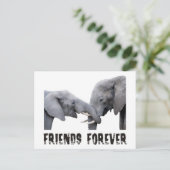 Friends Forever Elephants knuffelen/kussen Briefkaart (Staand voorkant)