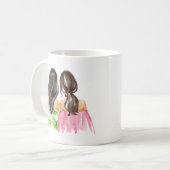 Friends Forever Gift Mok Black hair en Brunette (Voorkant links)