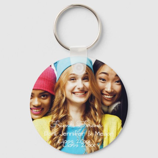 Friends Forever! Grote foto, klasse afstuderen Sleutelhanger (Voorkant)