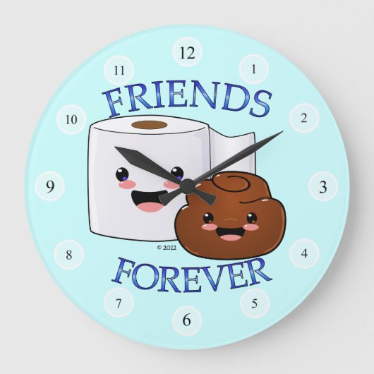 Friends Forever Happy Poo en TP Clock Grote Klok (Voorkant)