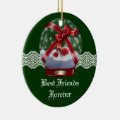 Friends Forever Heart kerstversiering Keramisch Ornament (Rechts)