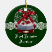 Friends Forever Heart kerstversiering Keramisch Ornament (Voorkant)