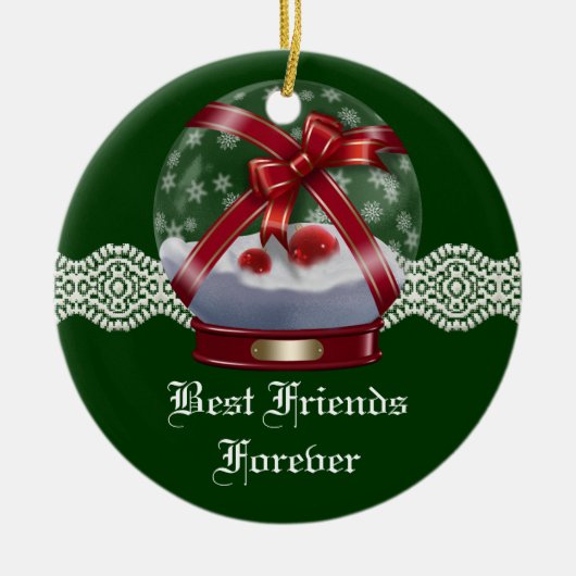 Friends Forever Heart kerstversiering Keramisch Ornament (Voorkant)
