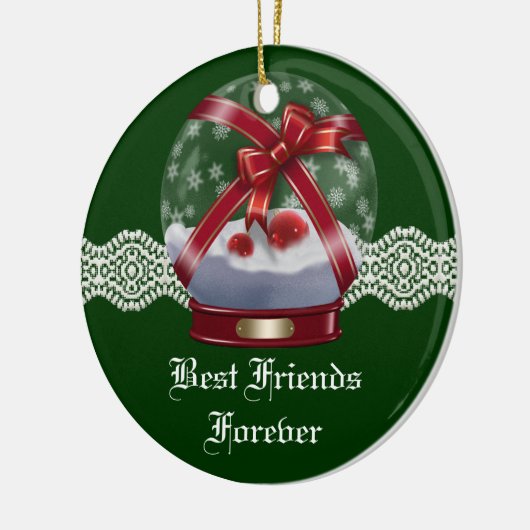 Friends Forever Heart kerstversiering Keramisch Ornament (Links)