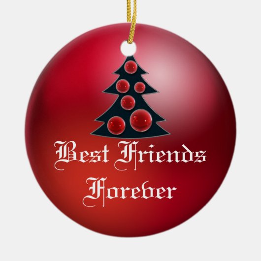 Friends Forever Heart kerstversiering Keramisch Ornament (Voorkant)