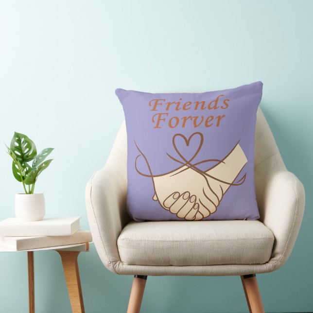 Friends Forever Heartline Art Throw Pillow Kussen (Stoel)