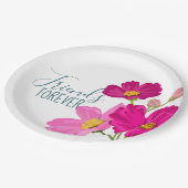 Friends Forever heldere bloemen en vlinders Papieren Bordje (Gekanteld)