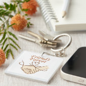 Friends Forever Holding Hands Square Keychain (Voorkant Rechts)