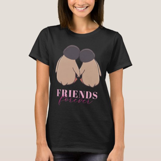 Friends Forever Penguin Womens T Shirt - Dark (Voorkant)