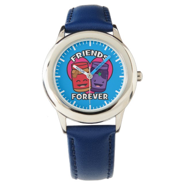 Friends Forever - Pindakaas en Jelly Kawaii Horloge (Voorkant)