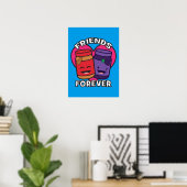 Friends Forever - Pindakaas en Jelly Kawaii Poster (Thuiskantoor)