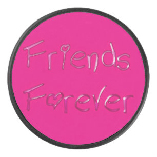 Friends Forever Pink Friendship Day Typografie BFF Hockey Puck