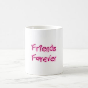 Friends Forever Pink Hearts Typography Friendship Koffiemok