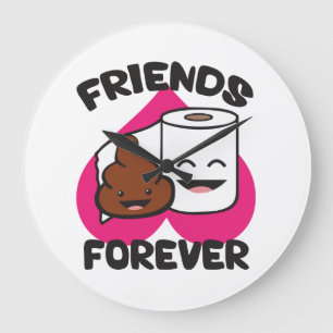 Friends Forever - Poop and Toilet Paper Roll Grote Klok