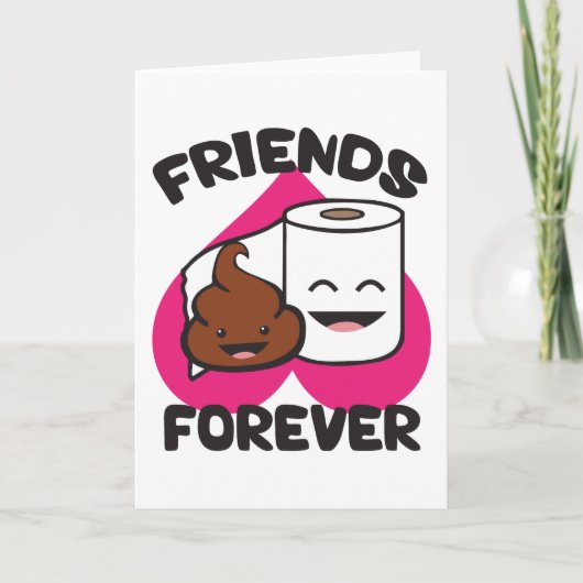 Friends Forever - Poop and Toilet Paper Roll Kaart (Voorkant)