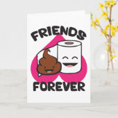 Friends Forever - Poop and Toilet Paper Roll Kaart (Gele Bloem)