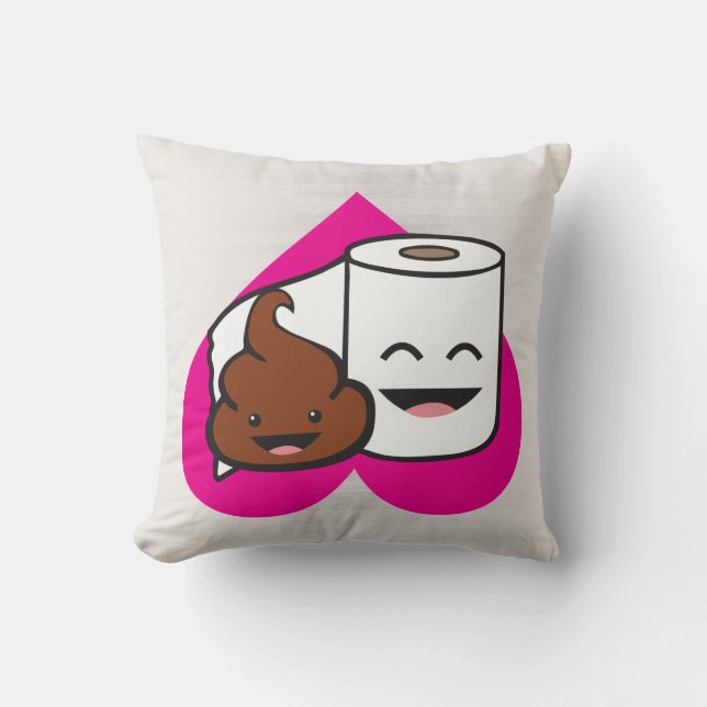 Friends Forever - Poop and Toilet Paper Roll Kussen (Voorkant)