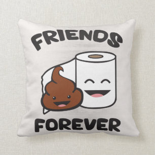 Friends Forever - Poop and Toilet Paper Roll Kussen