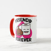 Friends Forever - Poop and Toilet Paper Roll Mok (Voorkant links)