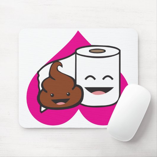 Friends Forever - Poop and Toilet Paper Roll Muismat (Met muis)