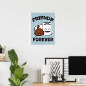 Friends Forever - Poop and Toilet Paper Roll Poster (Thuiskantoor)