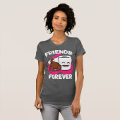 Friends Forever - Poop and Toilet Paper Roll T-shirt (Voorkant volledig)