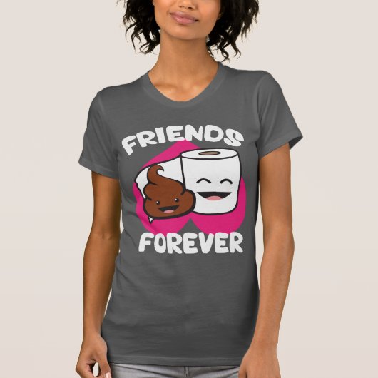 Friends Forever - Poop and Toilet Paper Roll T-shirt (Voorkant)