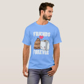 Friends Forever Poop en Toilet Paper Humor T-shirt (Voorkant volledig)