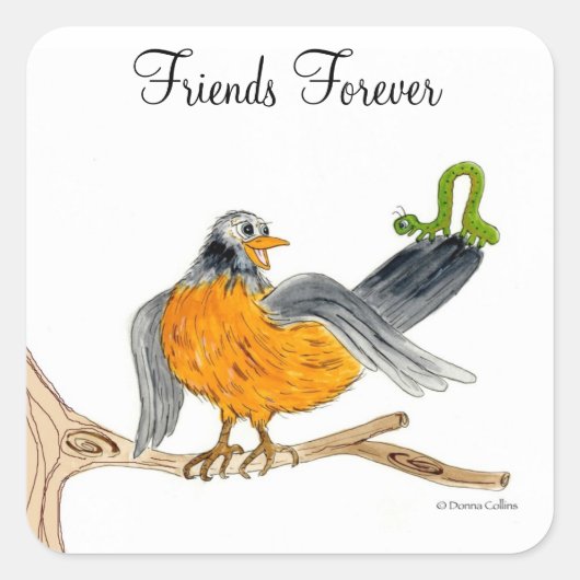 Friends Forever Robin sticker (Voorkant)