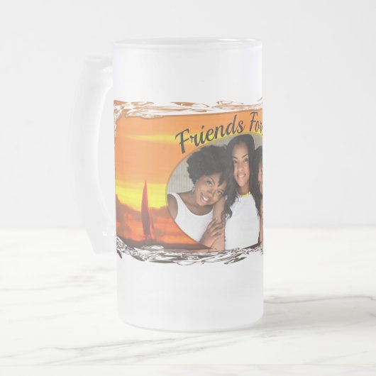 Friends Forever Sailboat Sunset 1300 Matglas Bierpul (Voorkant links)