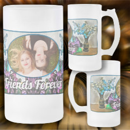 Friends Forever Silk en Corn Husk Flowers 2190 Matglas Bierpul