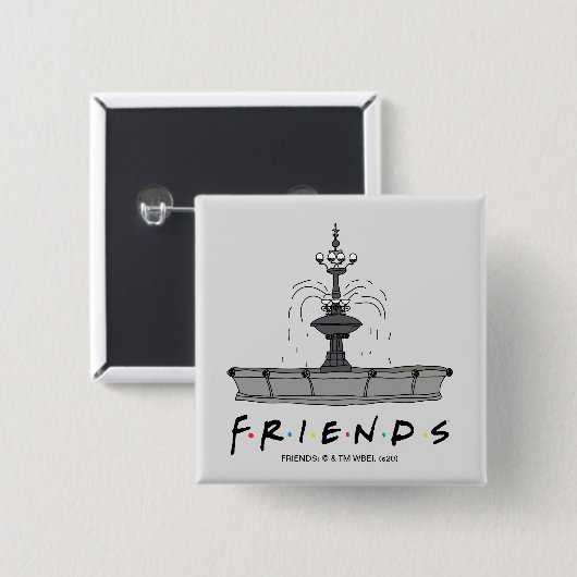 FRIENDS™ Fountain Vierkante Button 5,1 Cm (Voorkant /achterkant)