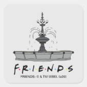 FRIENDS™ Fountain Vierkante Sticker (Voorkant)
