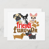 Friends Furever Dogs Puppies Briefkaart (Voorkant / Achterkant)