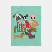 Friends Furever Dogs Puppies Fleece Deken (Voorkant)