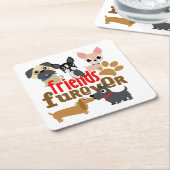 Friends Furever Dogs Puppies Kartonnen Onderzetters (Schuin)