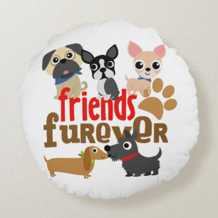 Friends Furever Dogs Puppies Rond Kussen