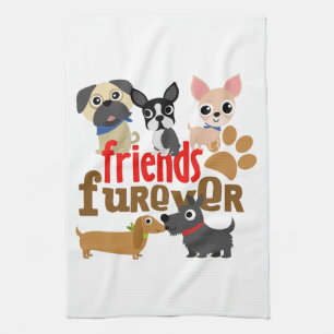 Friends Furever Dogs Puppies Theedoek