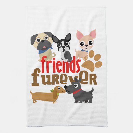Friends Furever Dogs Puppies Theedoek (Verticaal)