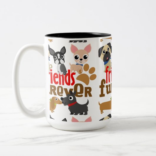 Friends Furever Dogs Puppies Tweekleurige Koffiemok (Links)