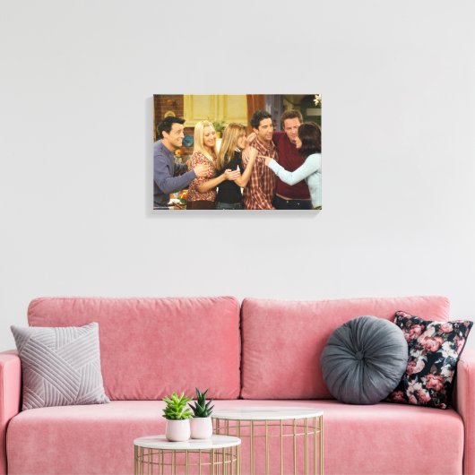 FRIENDS™ | Gegoten Thanksgiving Groep Hug Canvas Afdruk (Insitu (Woonkamer))