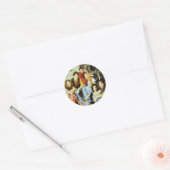 FRIENDS™ | Gegoten vergadering op de stoep Ronde Sticker (Envelop)