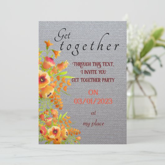 Friends get together  invitation kaart (Staand voorkant)