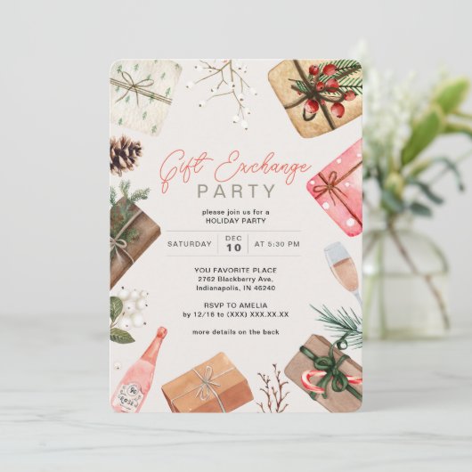 FriendS Gift Exchange Holiday Party Kaart (Staand voorkant)