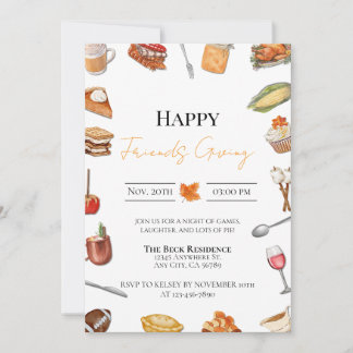 Friends Giving Invitation Kaart